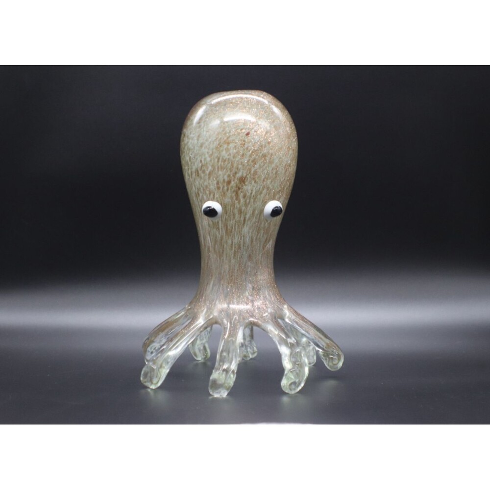 Hand Blown Art Glass 9" Octopus Paperweight Figurine Murano Style